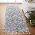 Safavieh Moroccan Tassel Shag Collection Runner Rug - 23 x 8, Grey & Ivory, Plush 2-inch Thick, Ideal for High Traffic Areas i
