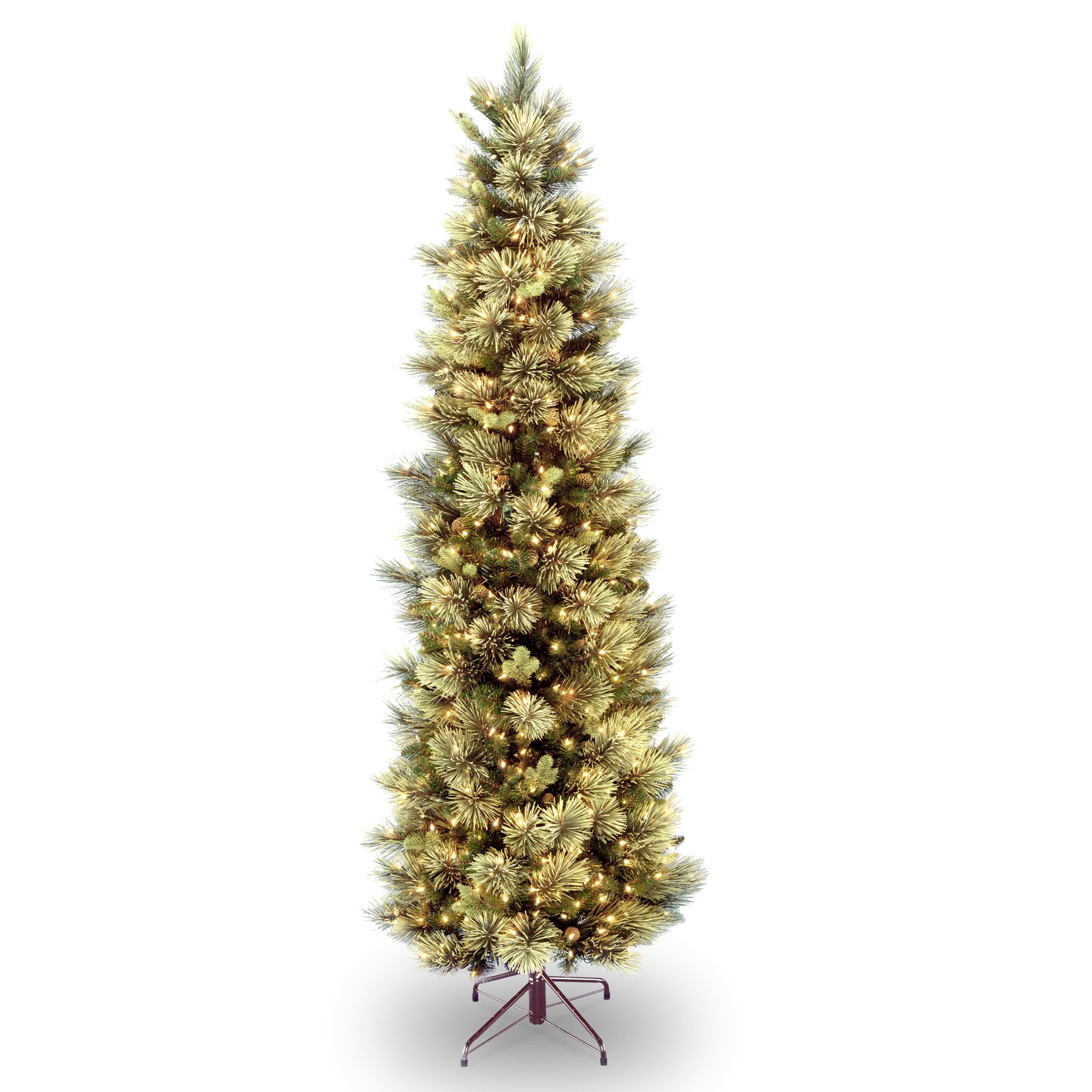National Tree Company Pre-lit Artificial Christmas Tree | Includes Pre-strung White Lights and Stand | Carolina Pine Slim - 6.5 