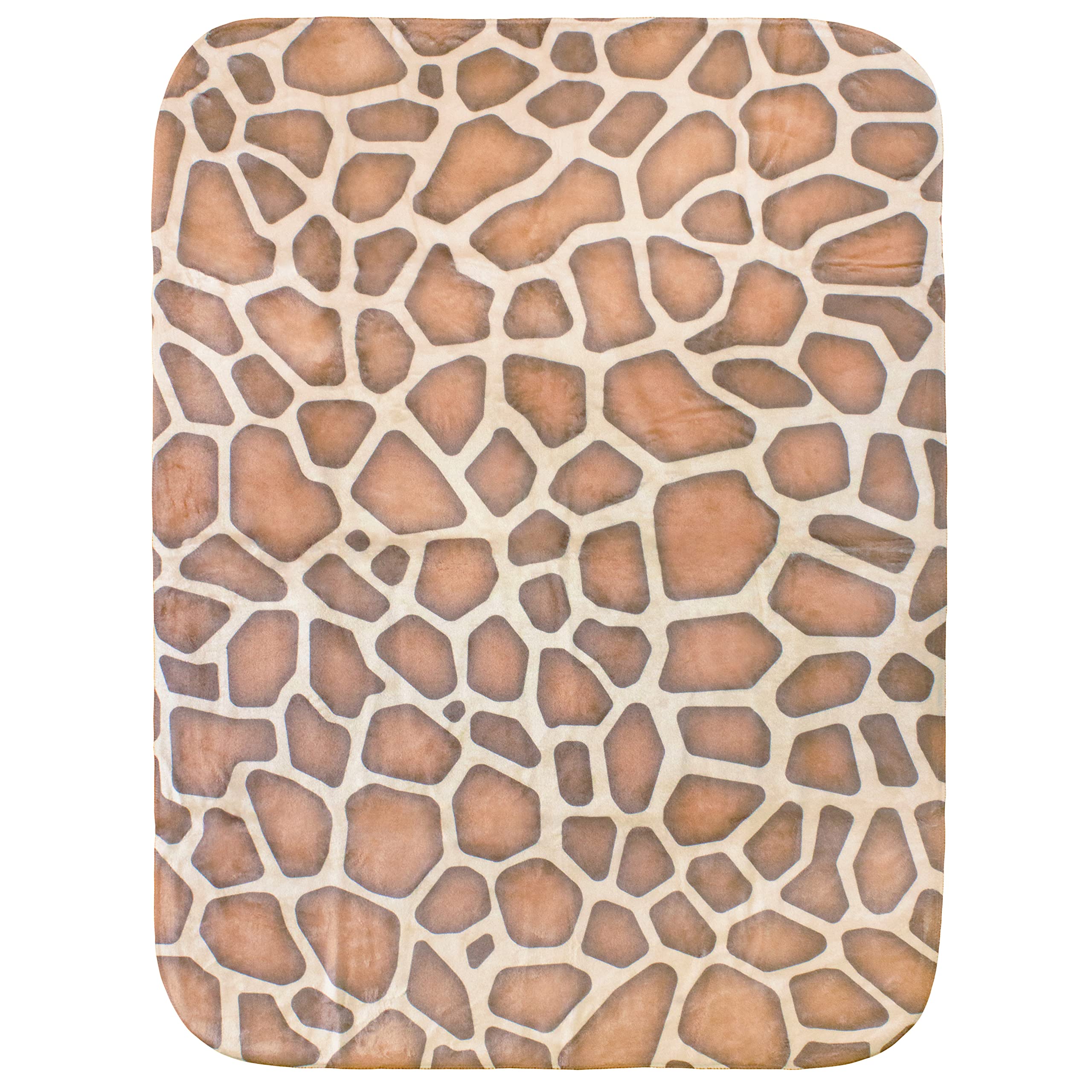 College Covers Everything Comfy Giraffe Print Decorative Baby Throw Blanket, 30X40 Inch, Natural