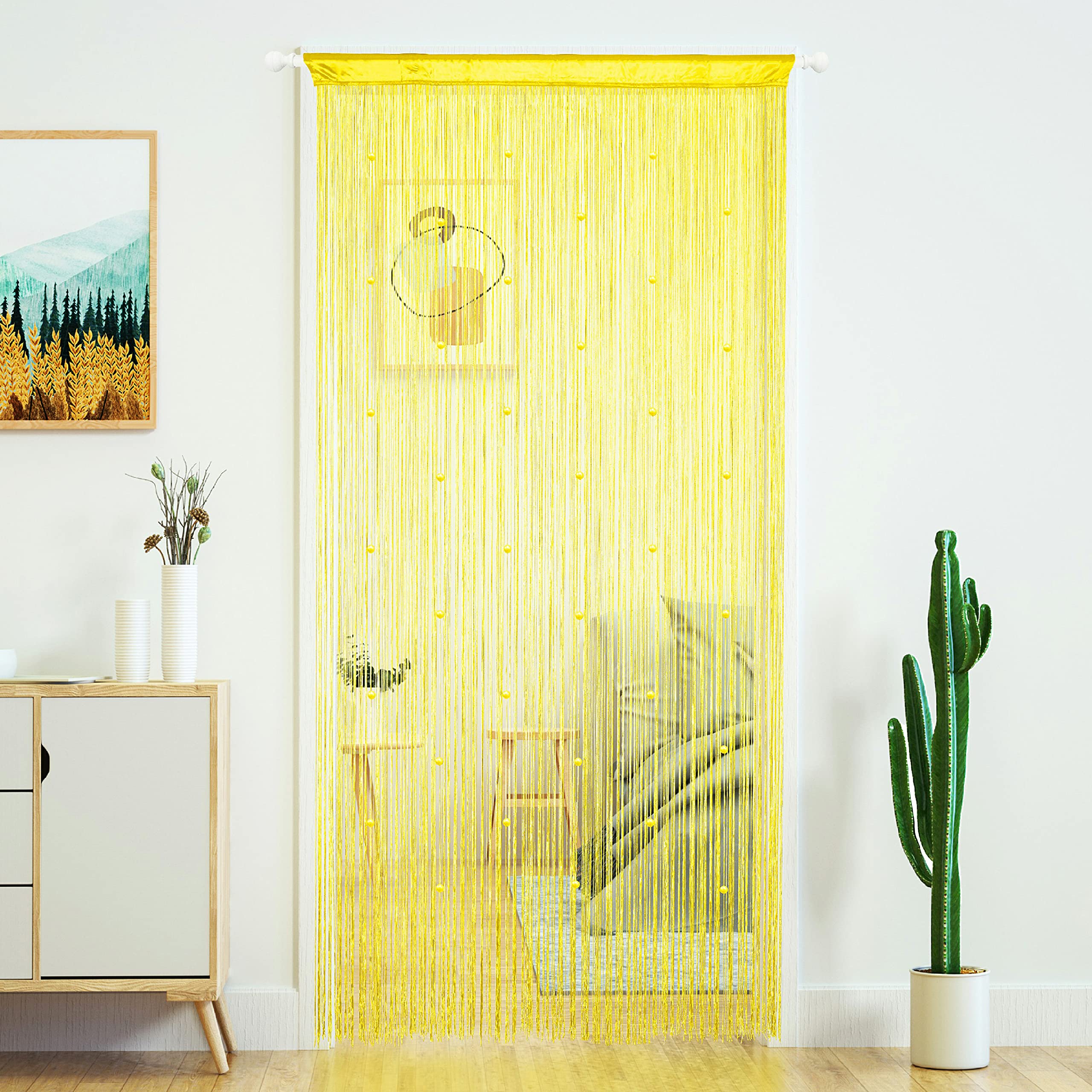 Beaded Curtain Door String Curtains for Doorway Tassels Beads Hanging Fringe Hippie Room Divider Window Hallway Entrance Wall Cl