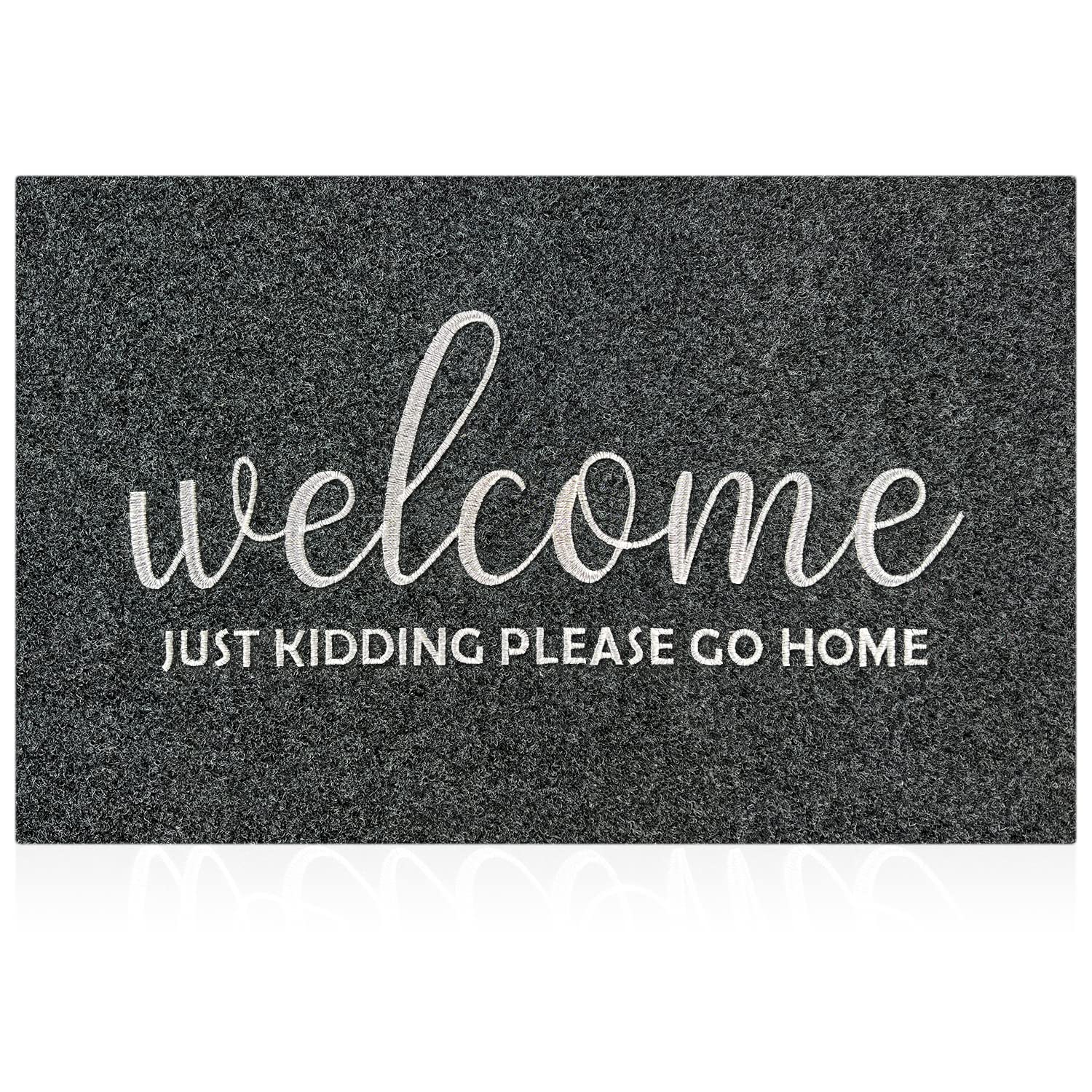 Aazzkang Funny Doormat Large Front Door Mat With Non Slip Rubber Backing Welcome Please Go Home Mats Easy To Clean Durable Entry