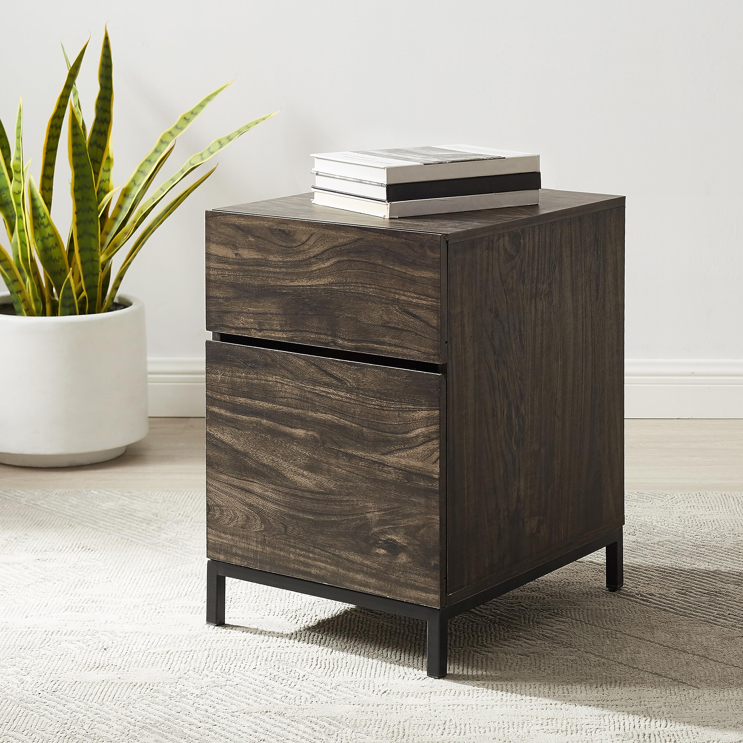 Crosley Furniture Jacobsen File Cabinet for Home Office Organization and Filing Storage, Brown
