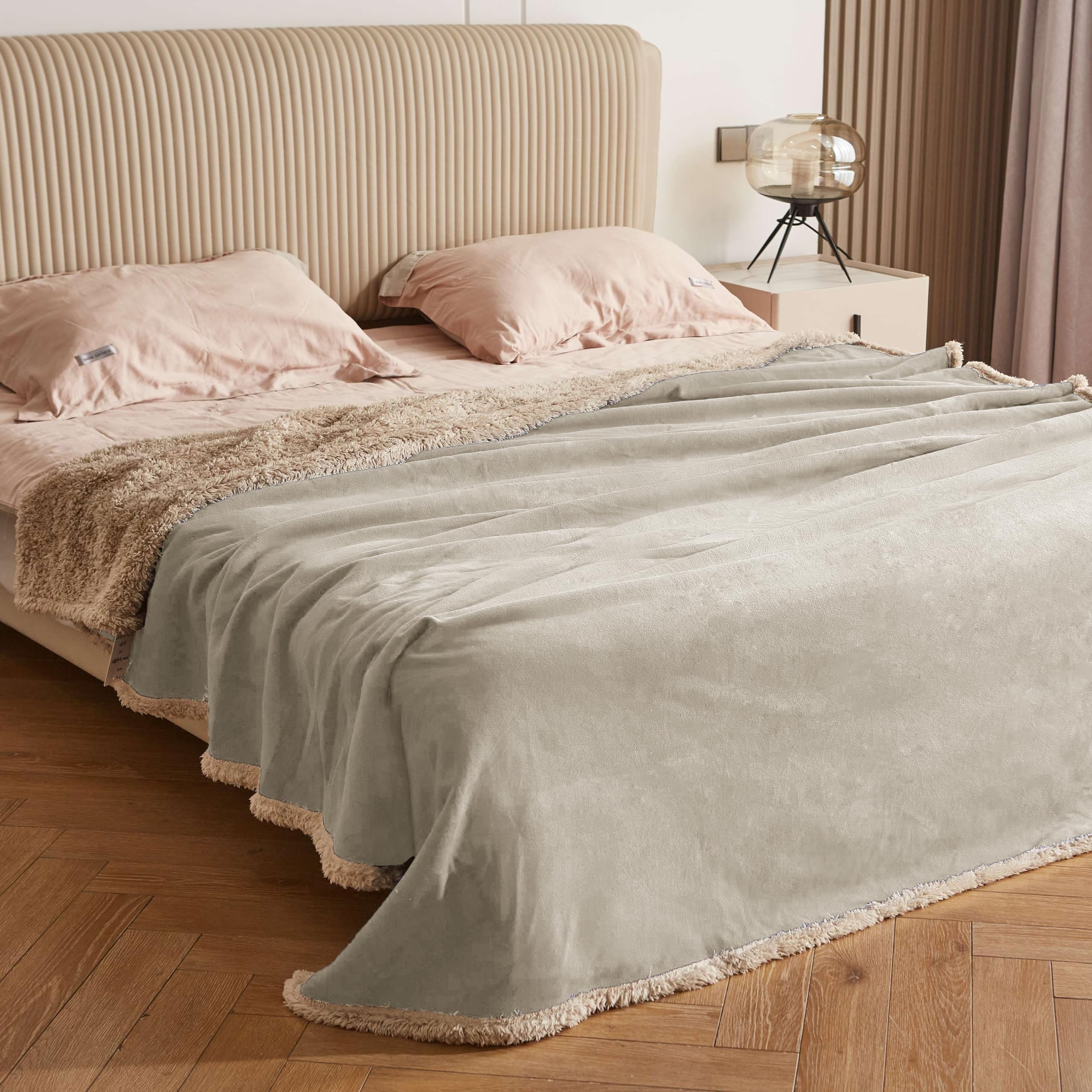 Catalonia Waterproof Bed Blanket, Pee Proof Couch Sofa Bed Protector Cover for Baby, Super Cozy Warm Sherpa Lining Throws and Bl