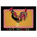 C&F Home Hot Wings Rooster Chicken French Country Western Farm Orange Wool Handcrafted Premium Hooked Indoor Area Rug 24 x 36 Or