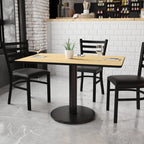 Flash Furniture 30'' x 48'' Rectangular Natural Laminate Table Top with 24'' Round Table Height Base