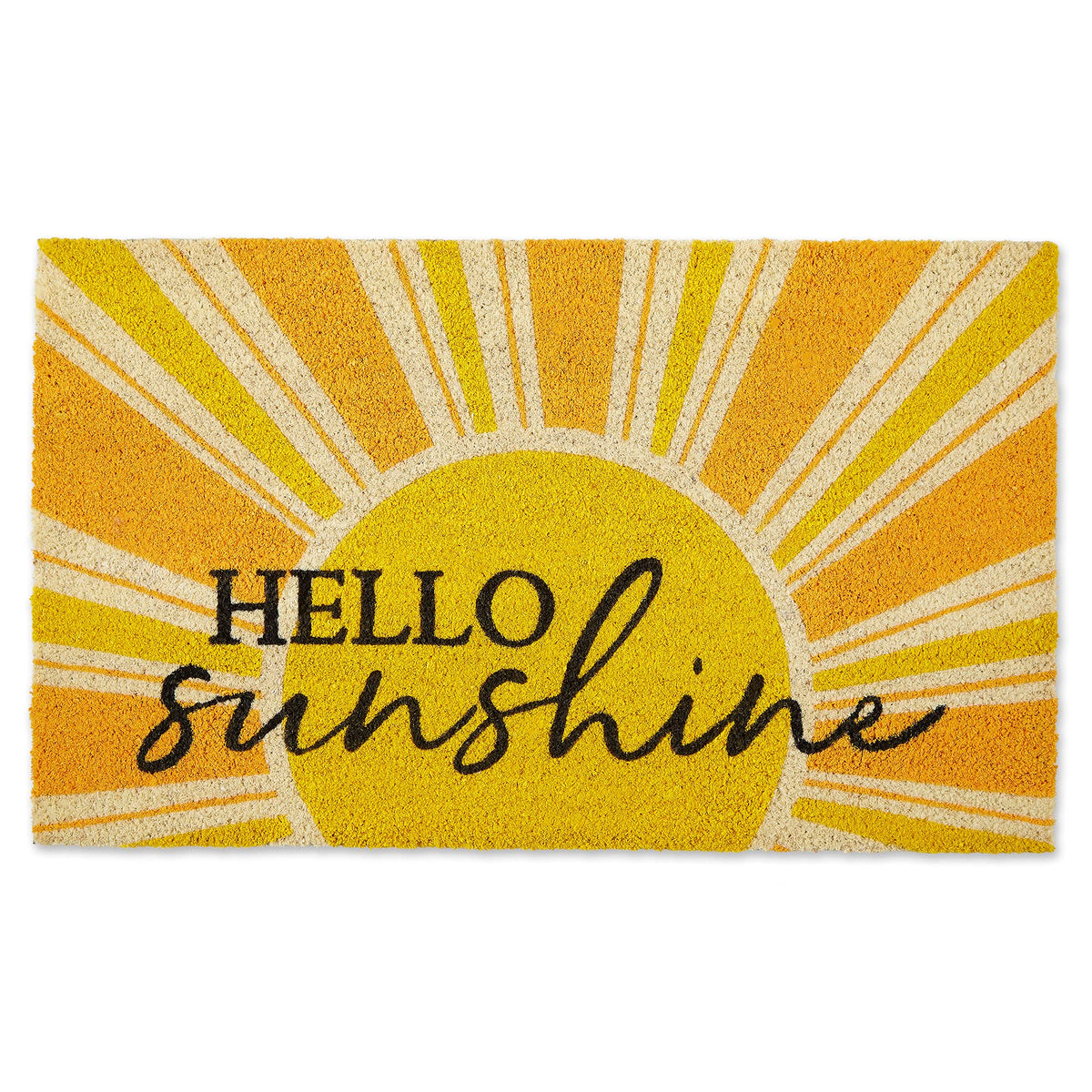 Dii Natural Coir Doormat, Decorative Hello Mat, 17X29, Yellow Hello Sunshine