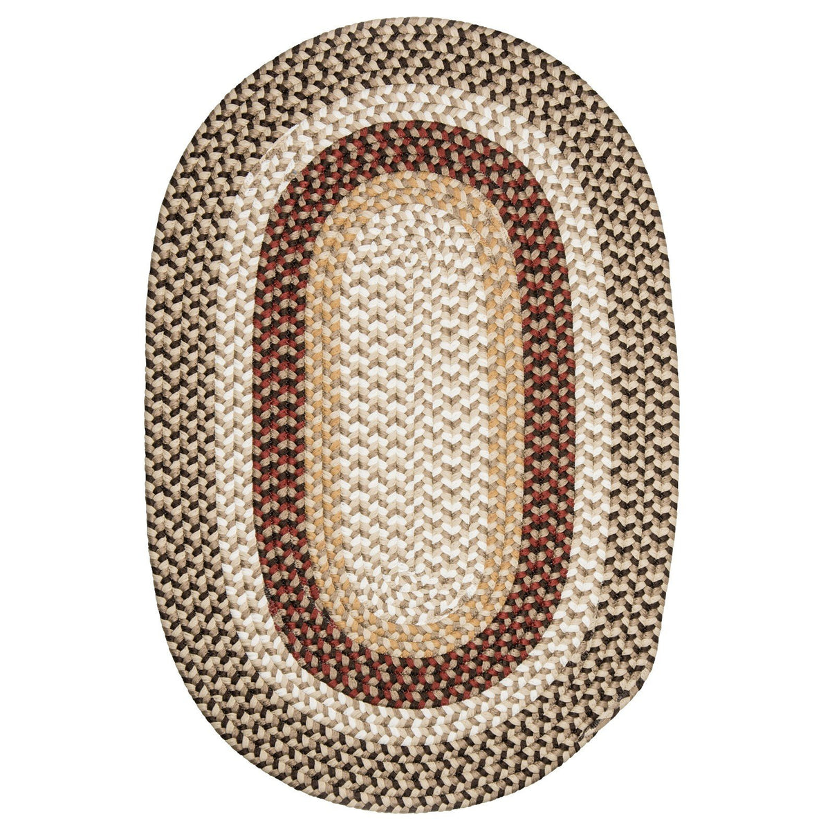 Burmingham Polypropylene Braided Rug, 7' X 9', Brick Brown