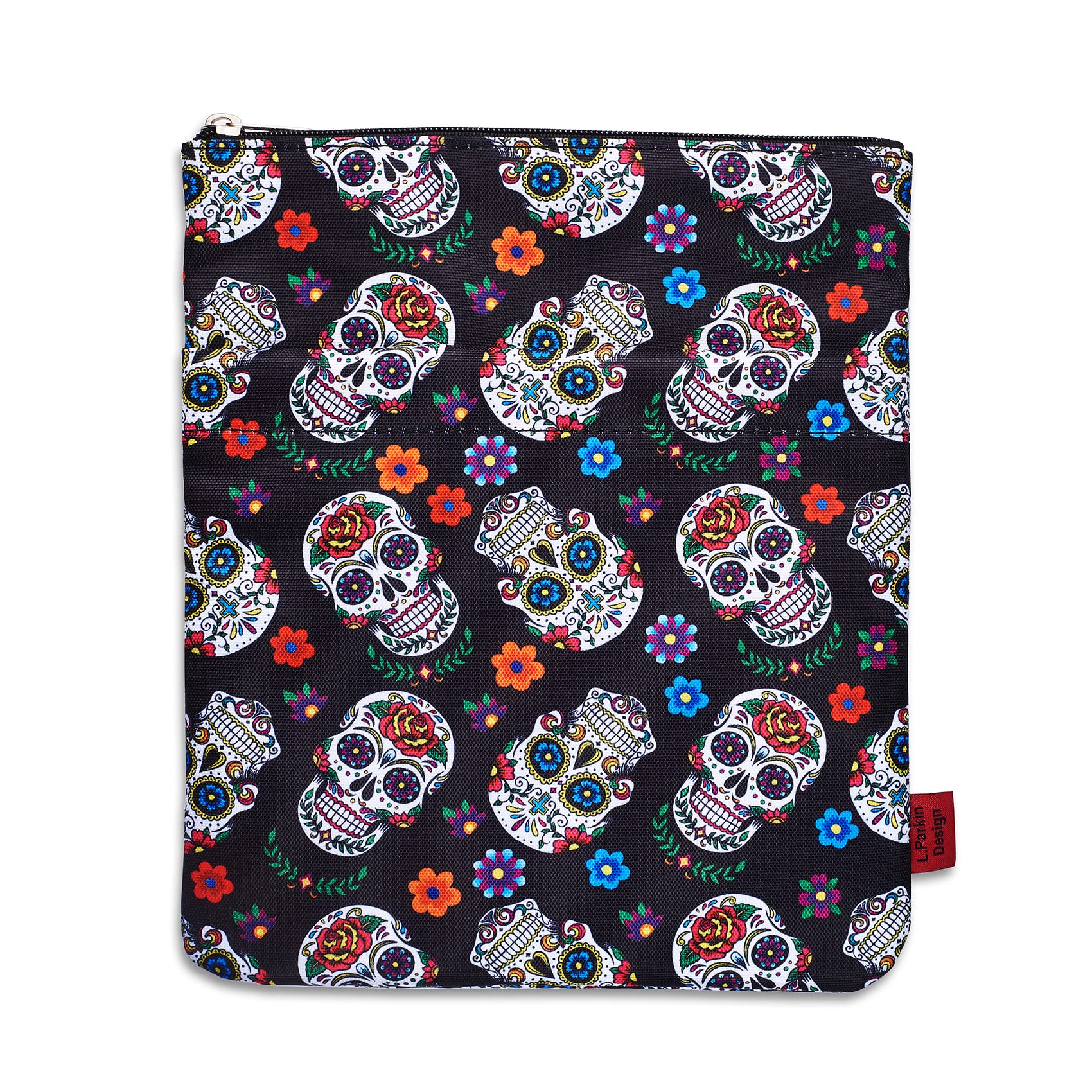 Sugar Skull Book Sleeve, Dia De Los Muertos Skull Gifts Day Of The Dead Book Covers For Paperbacks, Book Sleeves With Zipper Pro