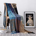 Edcooy Boho Chair Cover Colorful Chenille Tassels Hippie Throw Blanket For Couch Bed Sofa Recliner Loveseat, Blanket For Bohemia