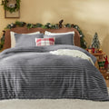 Bedsure Fluffy Comforter Set King - Super Soft Faux Fur Comforter King Size Light Grey, Winter Warm Fleece Bedding Set, Plush Fu