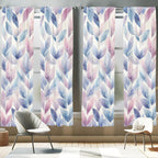 Ambesonne Leafy Art Window Curtains Pack of 2, Futuristic Fractal Look Leaves with Geometric Details Dreamy Tones, Lightweight S