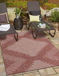 Unique Loom Outdoor Modern Collection Area Rug - Tambor (2' X 3' 1' Rectangle, Rust Red/ Ivory)