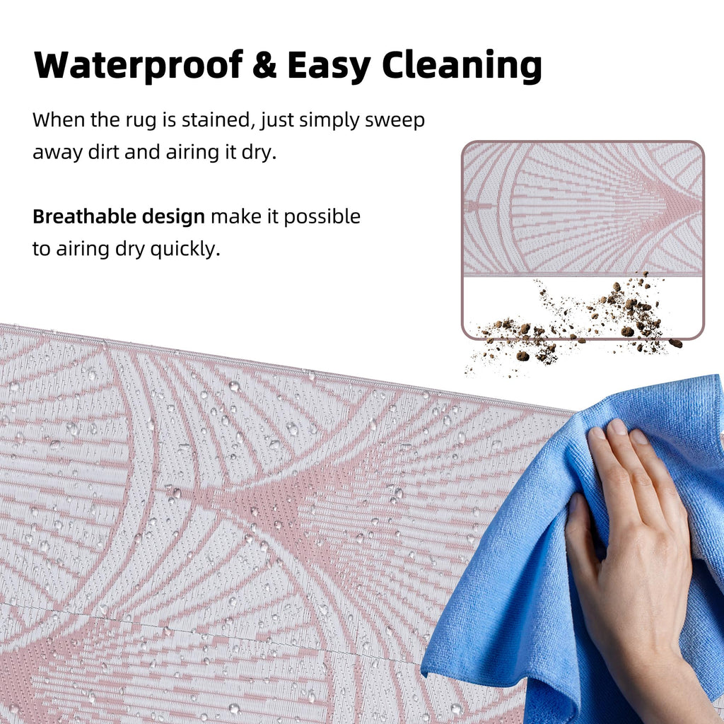 Boulder Bee Outdoor Rugs | Plastic Straw Rug | Waterproof Outdoor Camping Rugs | Quick Drying Picnic Rug | Sand Free Reversible