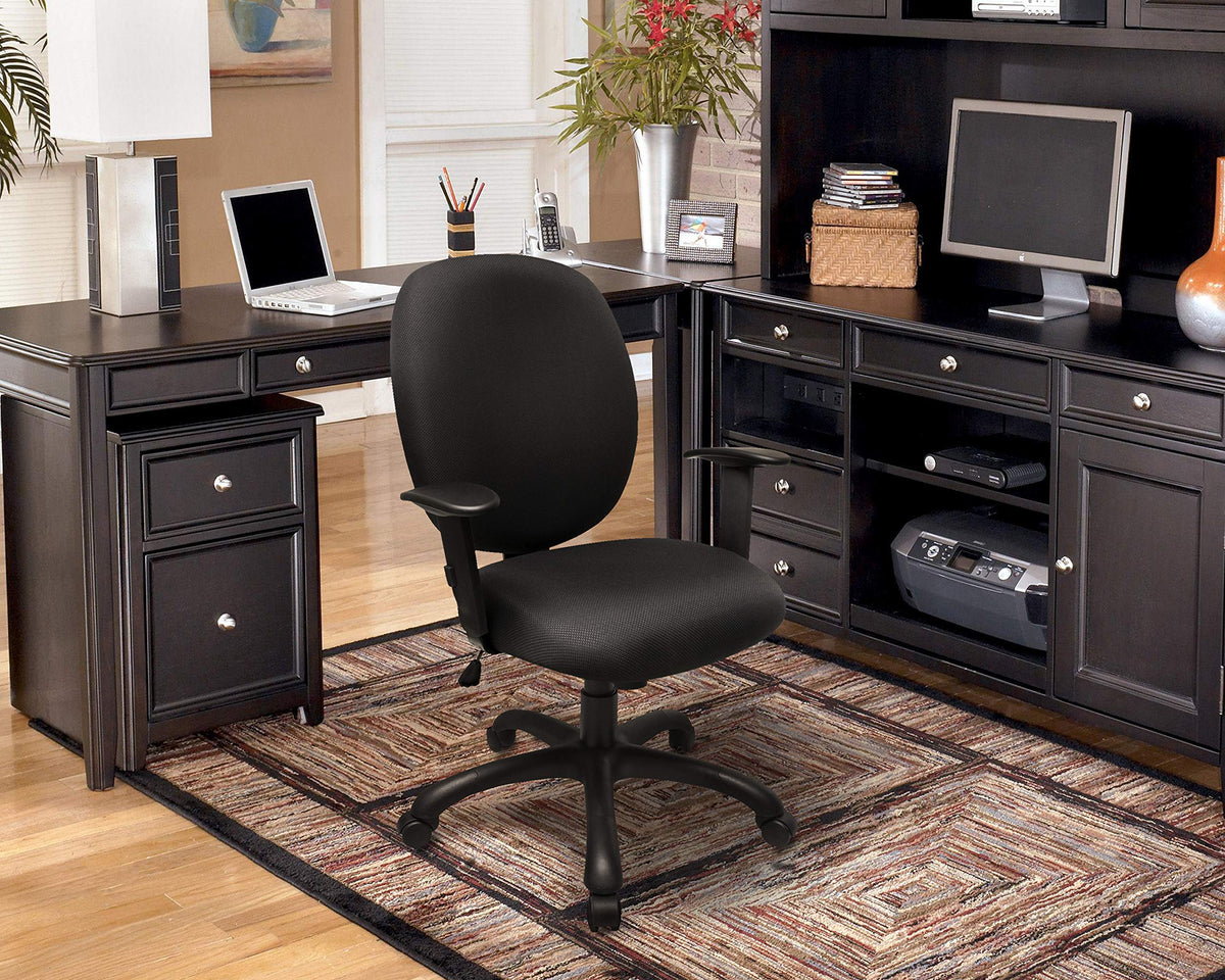 American Furniture Classics OS Home and Office Rolling Adjustable Height and Seat Tilt Task Chair, Grey and Black