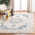 SAFAVIEH Evoke Collection 67 Square Ivory/Blue EVK220C Shabby Chic Oriental Medallion Non-Shedding Living Room Bedroom Dining H