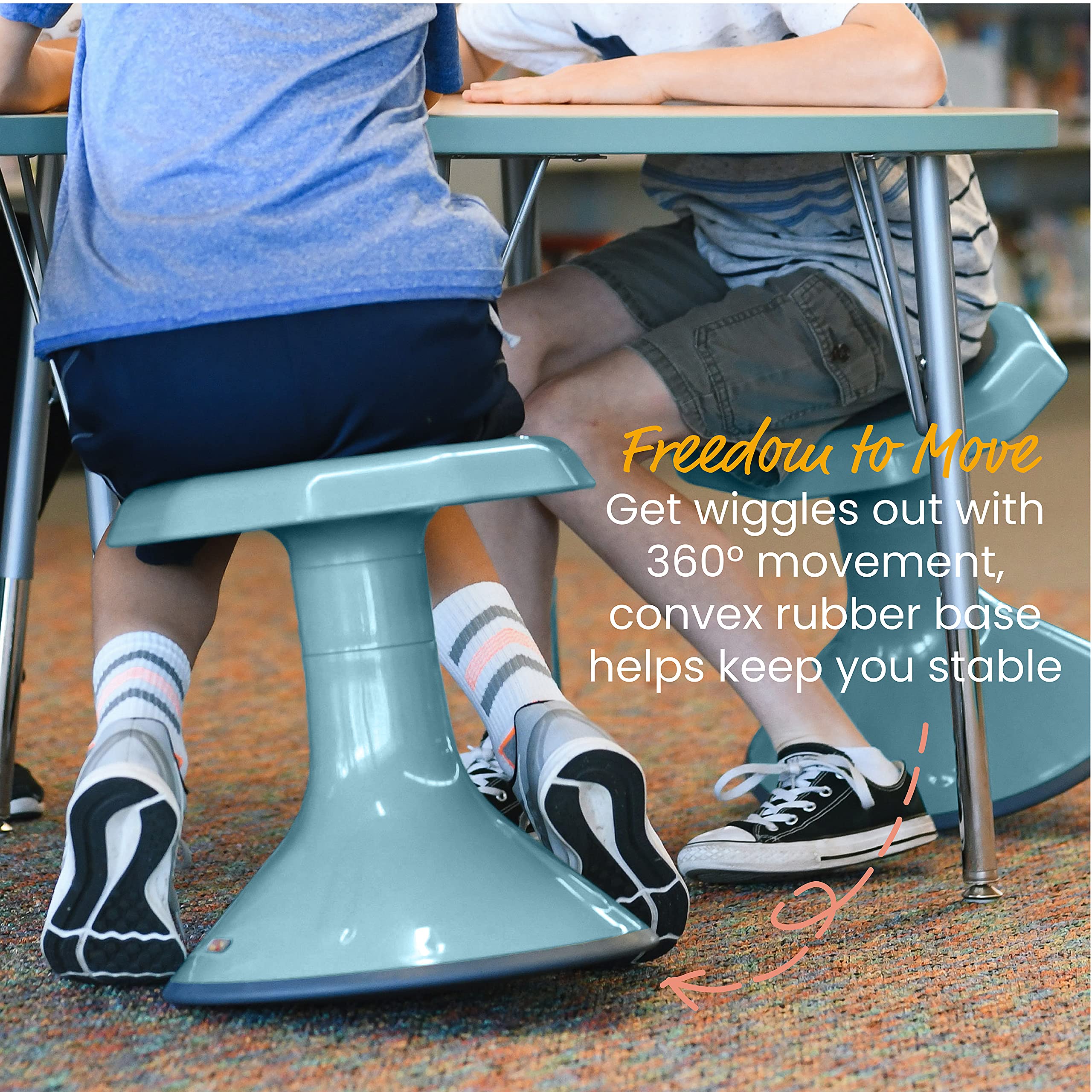 Ecr4Kids Ace Active Core Engagement Wobble Stool, 15-Inch Seat Height, Flexible Seating, Seafoam