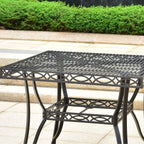 International Caravan Segovia Iron 39-inch Square Dining Table with Umbrella Hole
