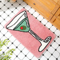 Drydiet Martini Bathroom Rugs Martini and Olive Bath Mat Shower Non Slip Absorbent Margarita Theme Bath Mat Washable 20x32 Inch 