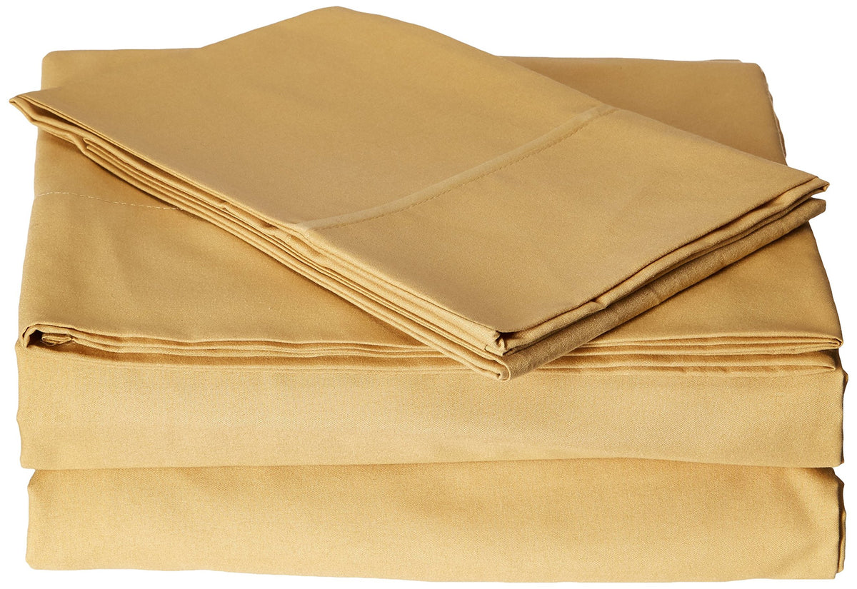 Cathay Home Essentials Ultra Soft Hypoallergenic Wrinkle Resistant Double Brushed Microfiber Bedding Sheet Set, Camel, Californi