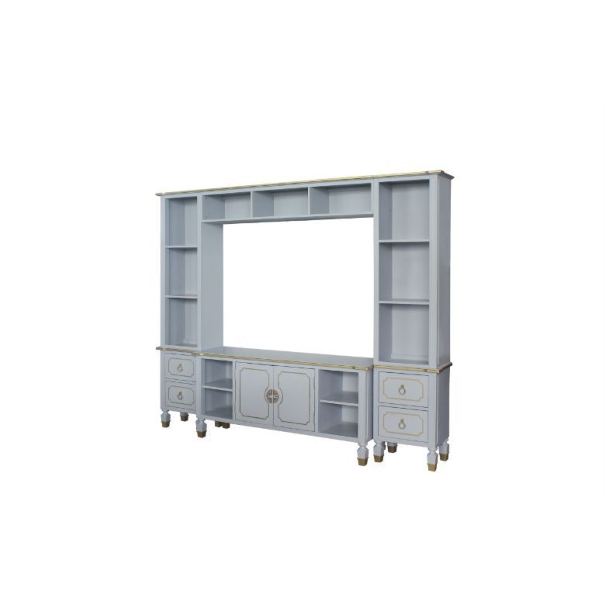 Acme House Marchese Wooden Storage Entertainment Center in Pearl Gray