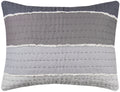 Rizzy Home | BQ4195 | King Sham | 20"x36" Gray/White/Nuetral Stripe