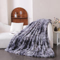 Ukeler Soft Faux Fur Throw Blanket 50'X60' Dark Grey Reversible Shaggy Blanket Plush Thick Fluffy Blankets Throws For Bed, Cou