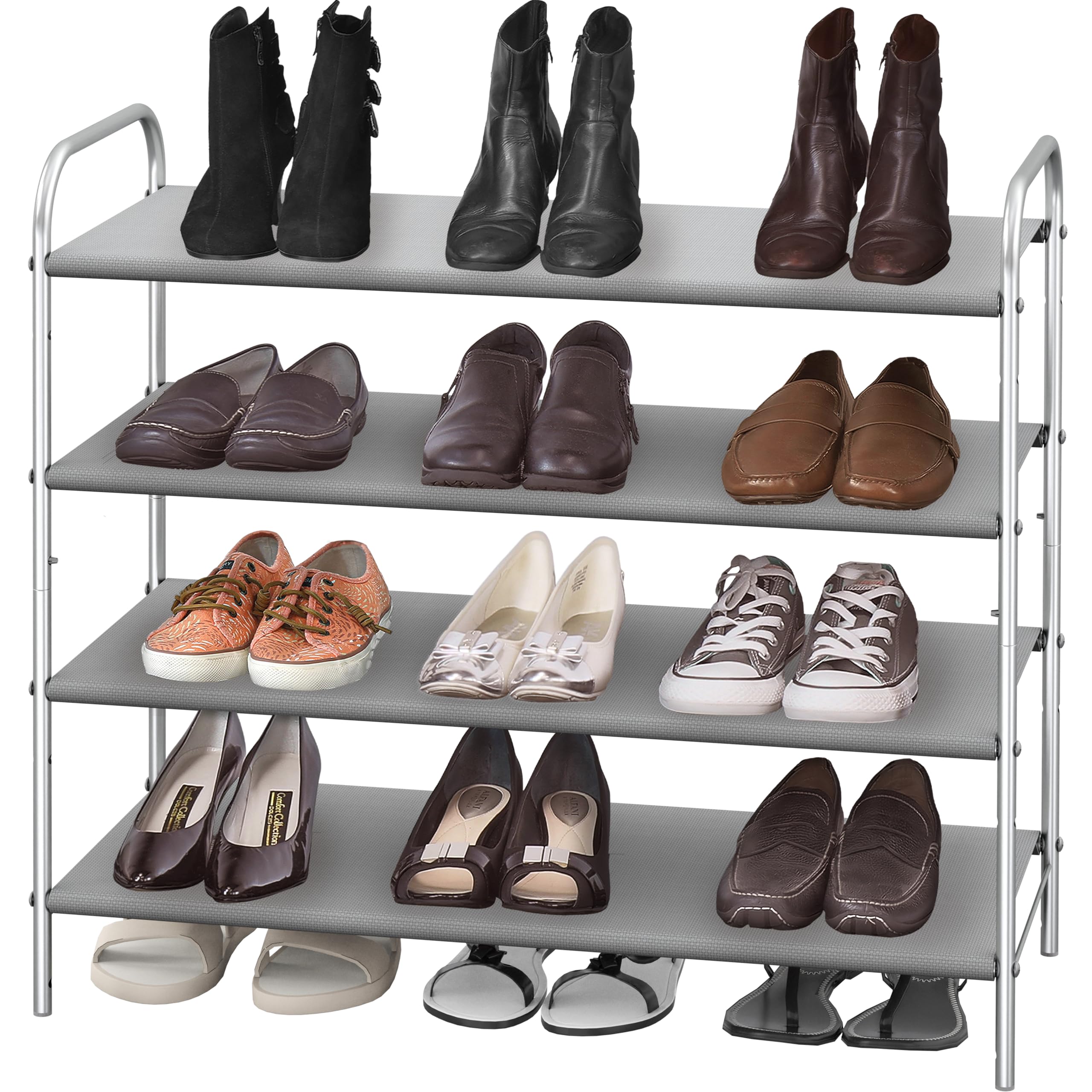 Simple Houseware 4-Tier Shoe Rack Storage Organizer 20-Pair, Grey