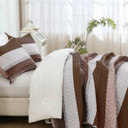 Andency California King Quilt Set - Brown Lightweight Soft Quilt Cal King - Coffee Bedspread California King Size - Bedding Coverlet For All Seasons (Includes 1 Quilt, 2 Pillow Shams)