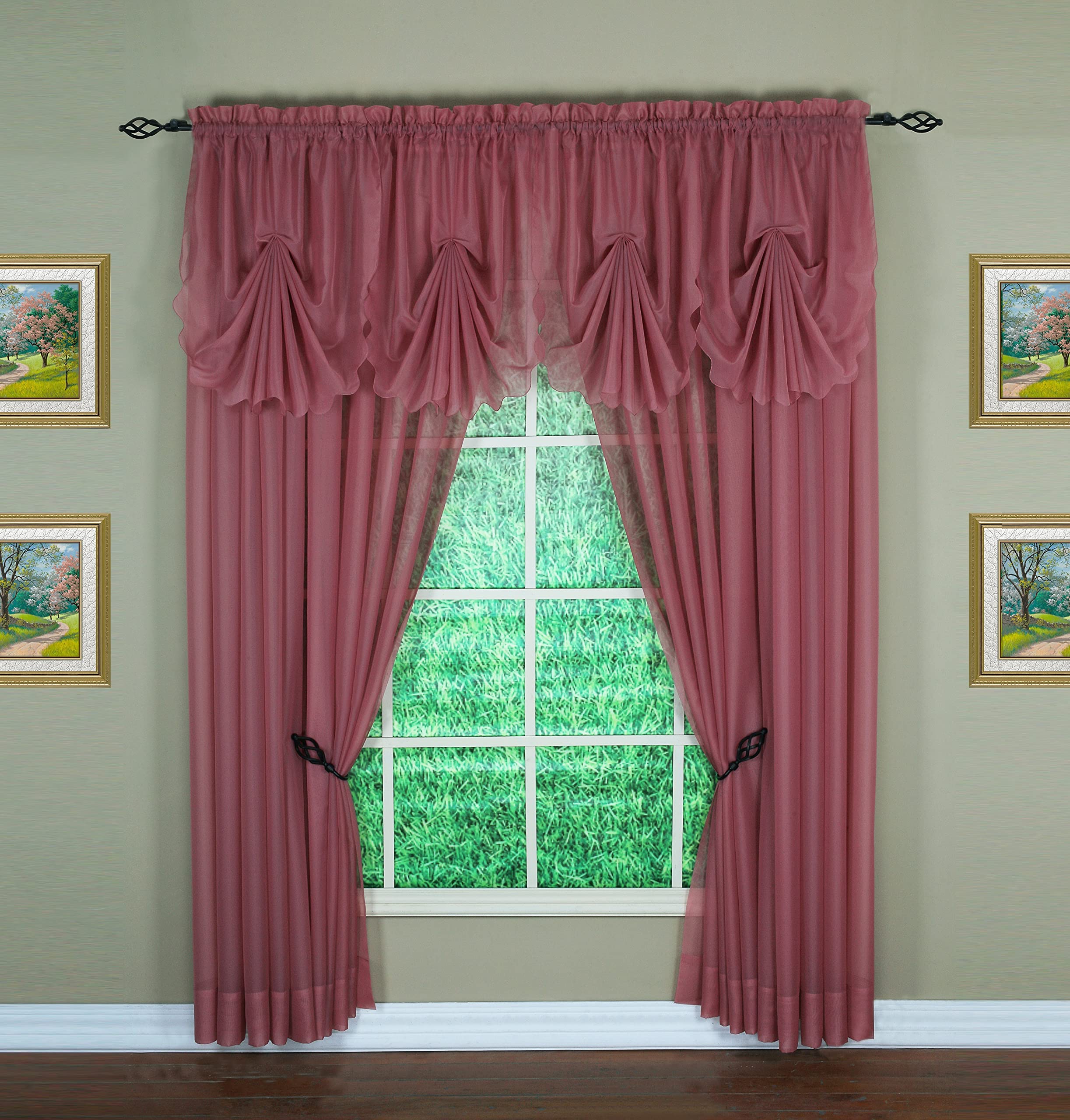 Today'S Curtain Emelia Original Voile Panel 120', Mauve, 60' W X 120' L