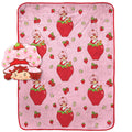 Strawberry Shortcake Pink Strawberries Galore Nogginz Set - 40 X 50 Inch Blanket & Pillow Kids Super Soft 2 Piece Set