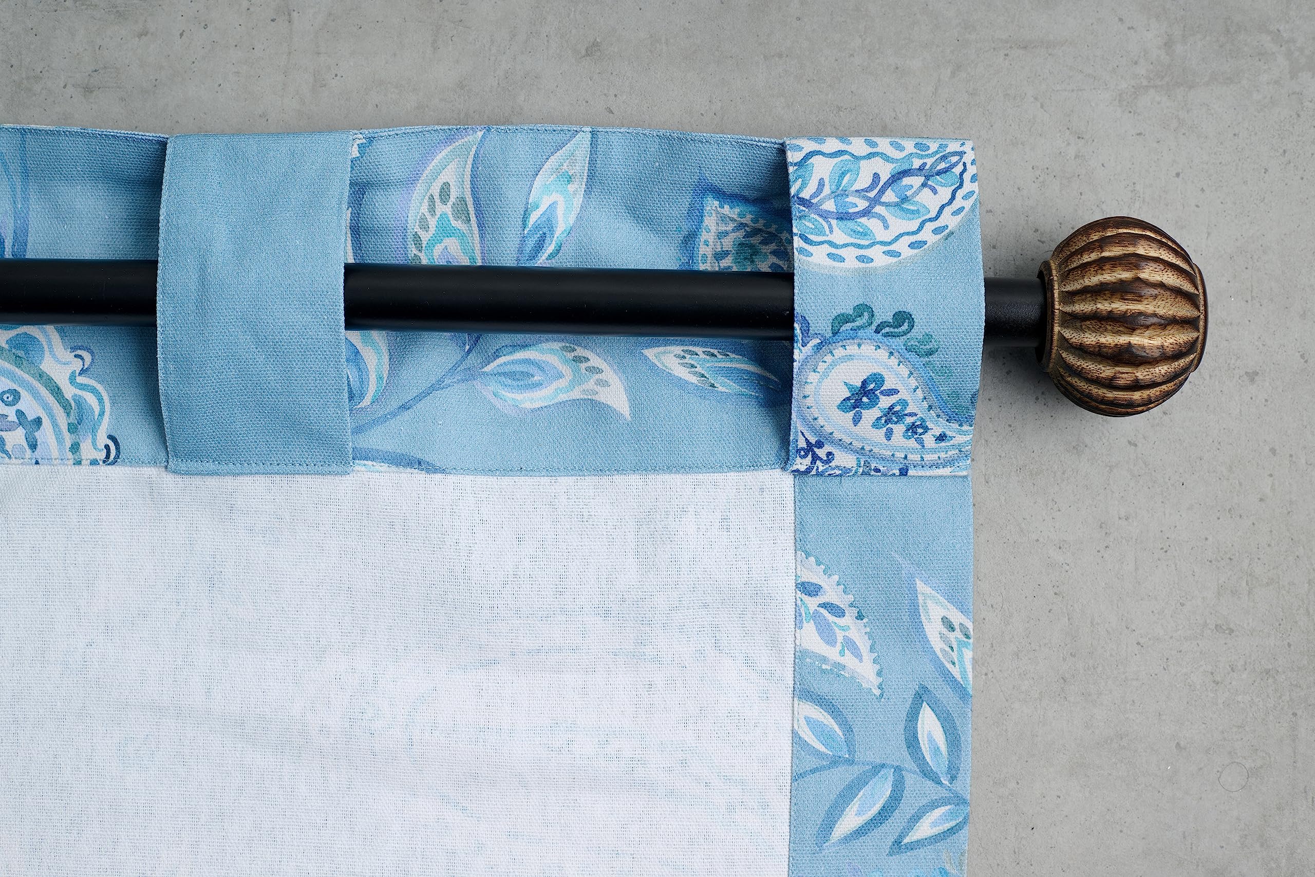 Maison D' Hermine 100% Cotton Curtain Ramage Blue One Panel Curtains For Living Rooms Bedrooms Offices Tailored With A Rod Pocke