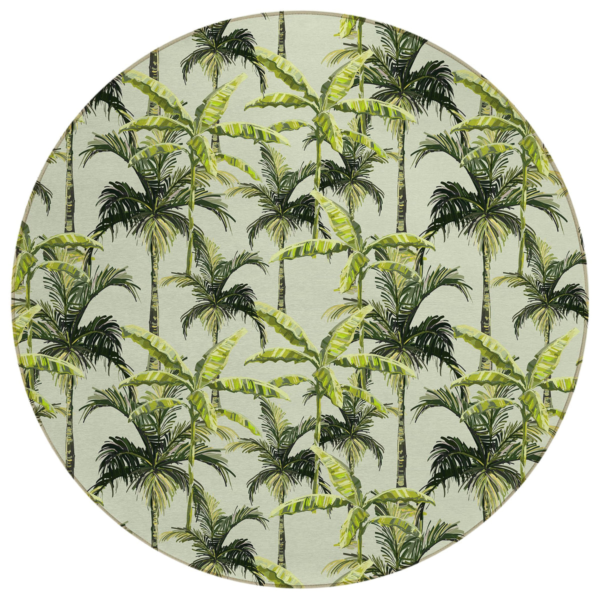 Dalyn Rugs Tropics Tc10 Green 8' X 8' Indoor Outdoor Round Rug, Easy Clean, Machine Washable, Non Shedding, Bedroom, Living Room, Dining Room, Kitchen, Patio Rug