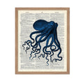 Poster Master Dictionary Art Poster - Blue Octopus Print - Octopus Art - Kraken Art - Gift for Him, Her, Animal Lover - Nautical