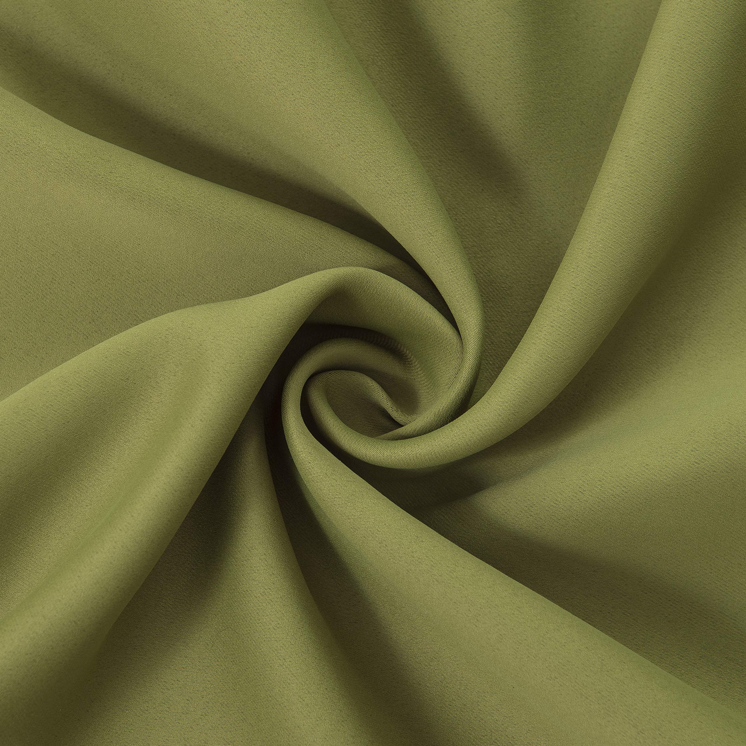 Lemomo Blackout Curtains 66 X 84 Inch/Olive Green Curtains Set Of 2 Panels/Thermal Insulated Room Darkening Bedroom Curtains
