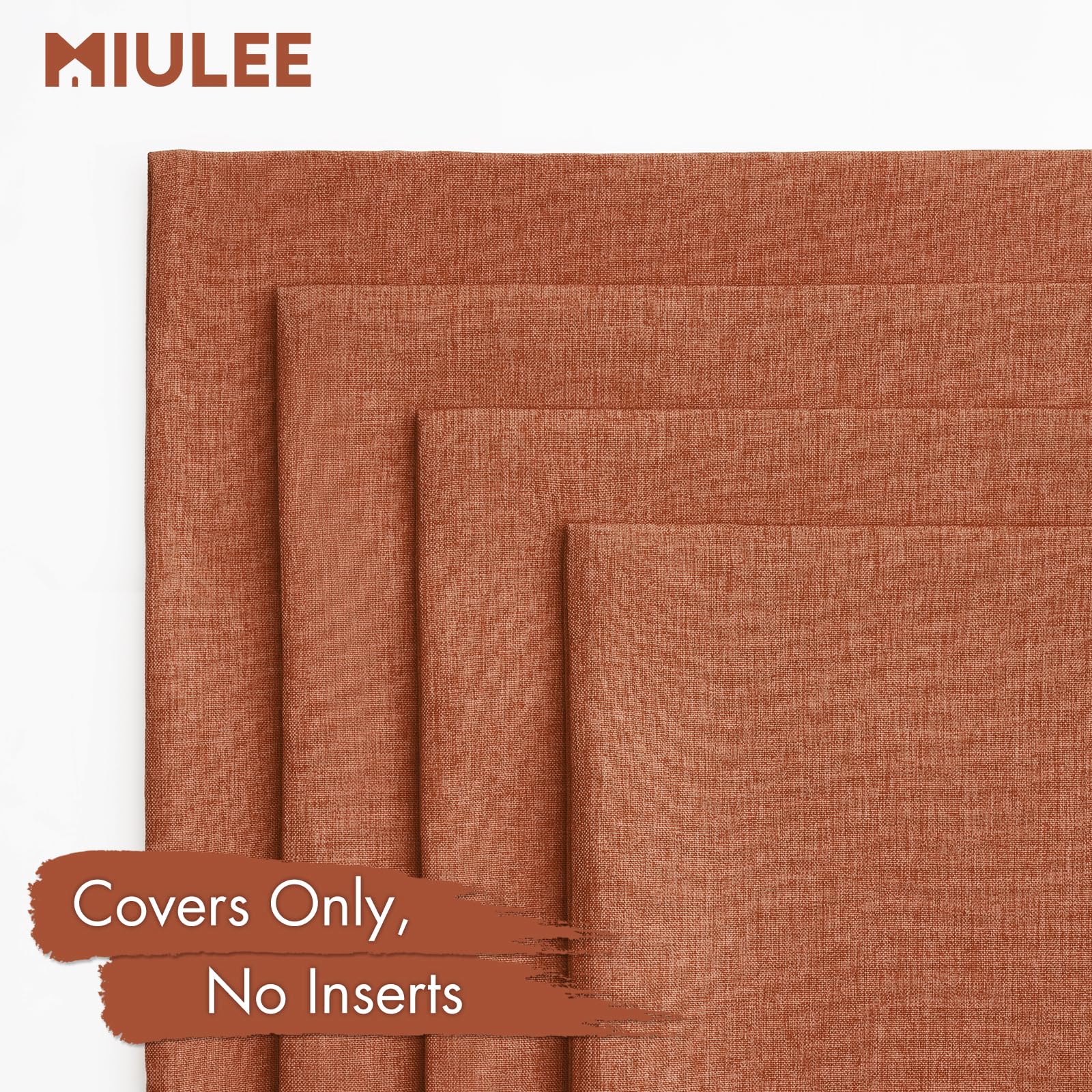 Miulee Pack Of 4 Decorative Outdoor Throw Pillow Covers Linen Waterproof Pillow Covers Farmhouse Cushion Cases For Patio Garden Tent Balcony Couch Sofa 18X18 Inch Rust