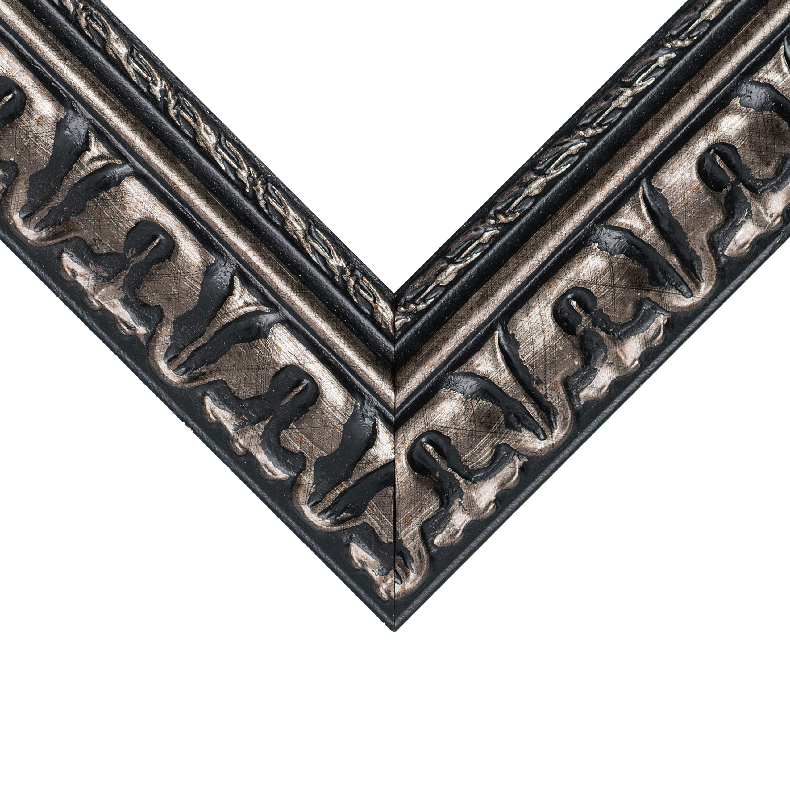 Craig Frames Bravado Ornate, 9X27 Picture Frame, Antique Silver