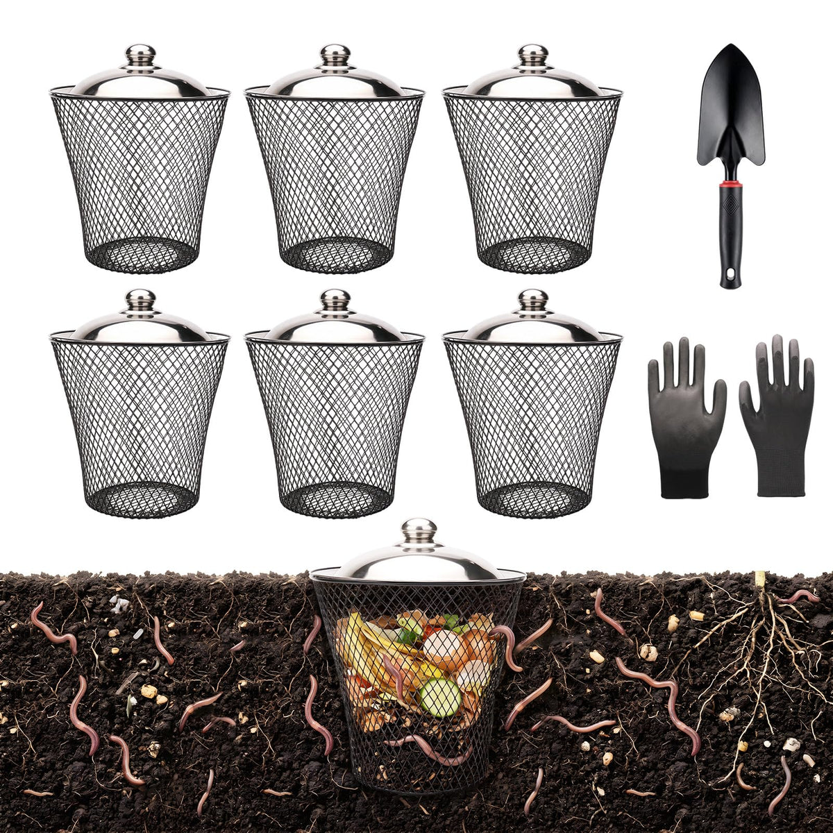 Worm Compost Bin In Ground Composter Worm Farm for Garden Vegetable Patch