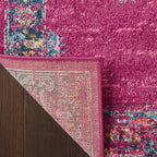 Nourison Passion Fuchsia 2'2' X 10' Area Rug, Boho, Traditional, Easy Cleaning, Non Shedding, Bed Room, Living Room, Hallway, (10' Runner)