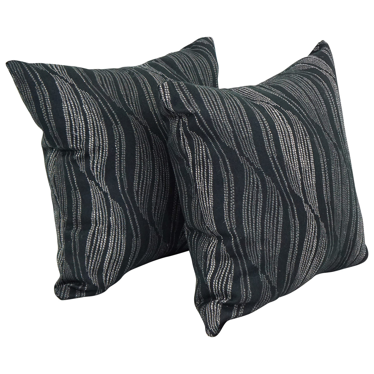 Blazing Needles Square Polyester Jacquard Throw Pillows, 17&quot;, Clove Onyx 2 Count