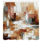 Ambesonne Brown Shower Curtain, Painting Style Abstract And Modern Art Brushstrokes Nude Warm Palette, Cloth Fabric Bathroom Dec