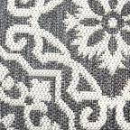 Nicole Miller New York Patio Country Danica Transitional Geometric Indoor/Outdoor Area Rug, Black/Grey, 3'11'X5'2'