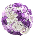 Abbie Home Advanced Customization Romantic Bride Wedding Holding Toss Bouquet Rose Brooch with Pearls and Rhinestone decorative 