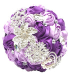 Abbie Home Advanced Customization Romantic Bride Wedding Holding Toss Bouquet Rose Brooch with Pearls and Rhinestone decorative 