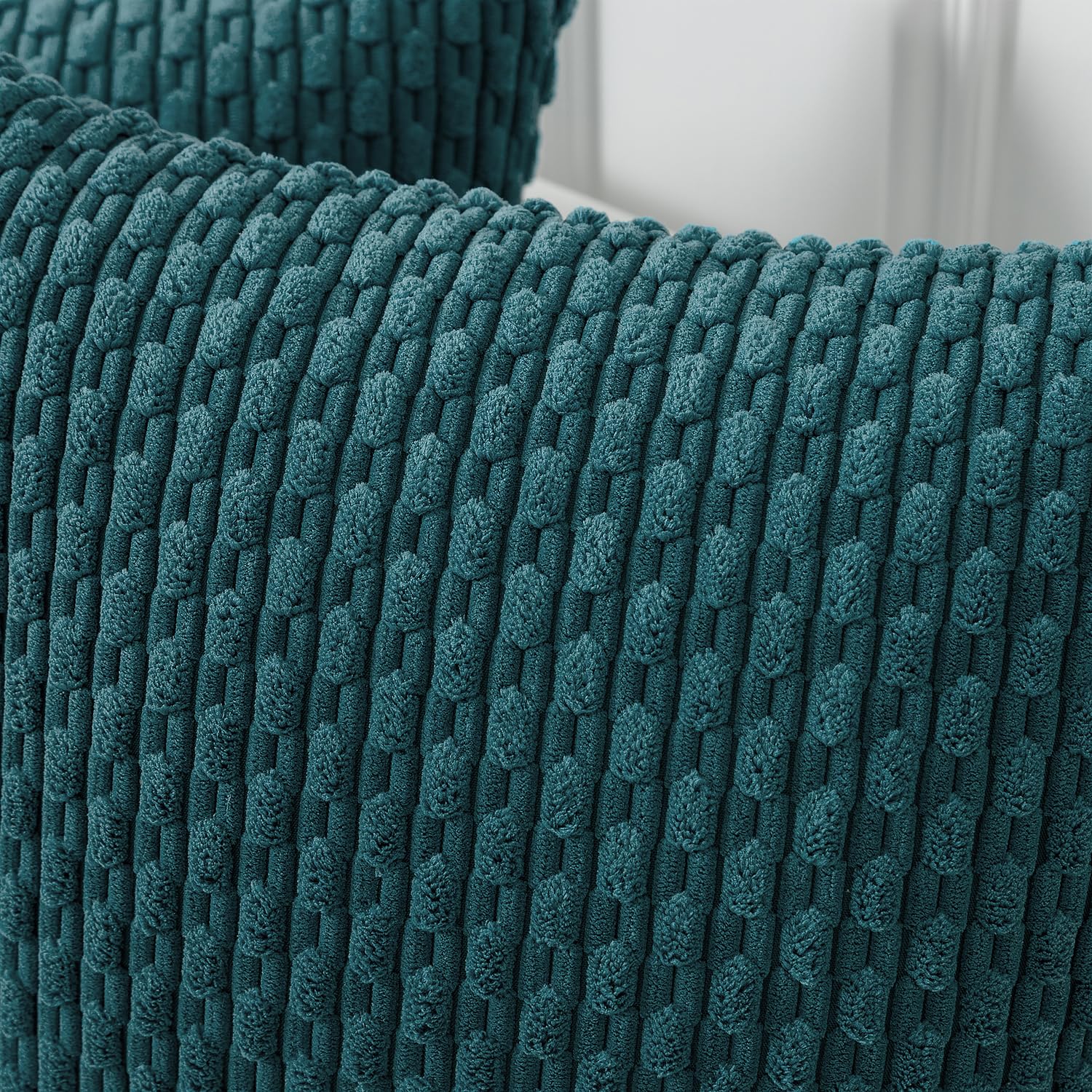 Kevin Textile Throw Pillow Covers Soft Corduroy Decorative Set Of 2 Boho Striped Pillow Covers Pillowcases Farmhouse Home Decor For Couch Bed Sofa Living Room 18X18 Inch Teal Blue