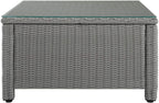Crosley Furniture Bradenton All Weather Rattan Wicker Outdoor Sectional Coffee Table For Patio, Deck, Porch, Gray