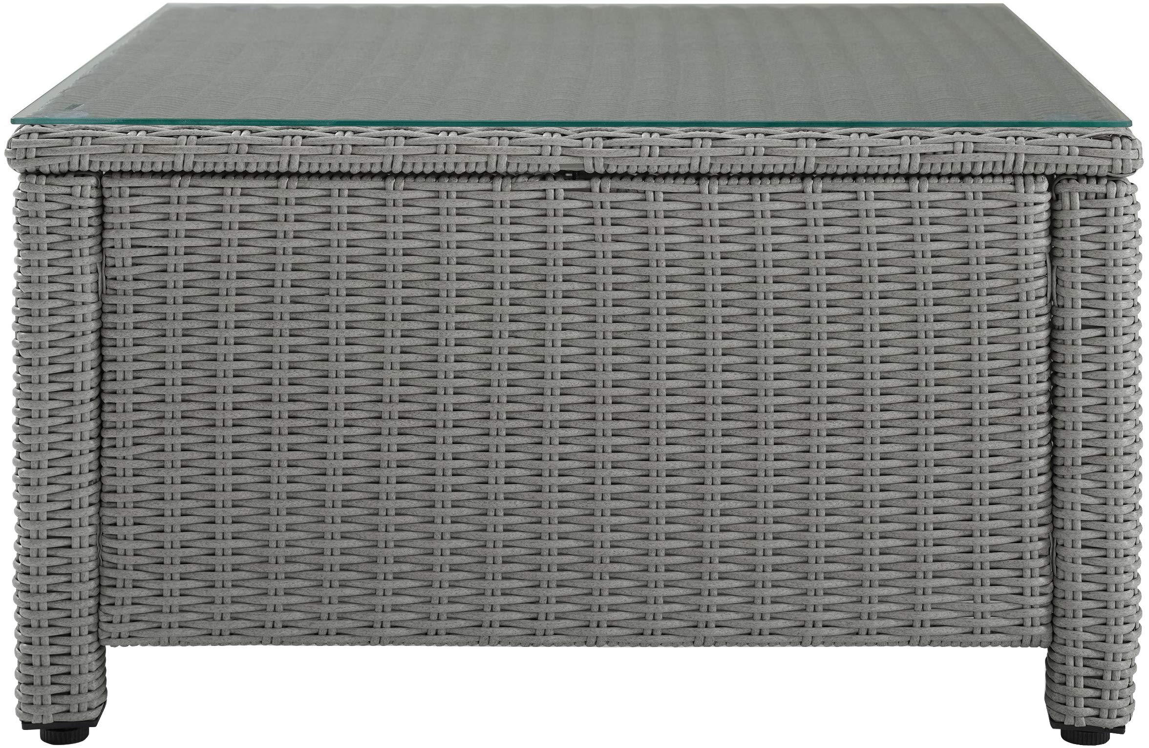 Crosley Furniture Bradenton All Weather Rattan Wicker Outdoor Sectional Coffee Table For Patio, Deck, Porch, Gray