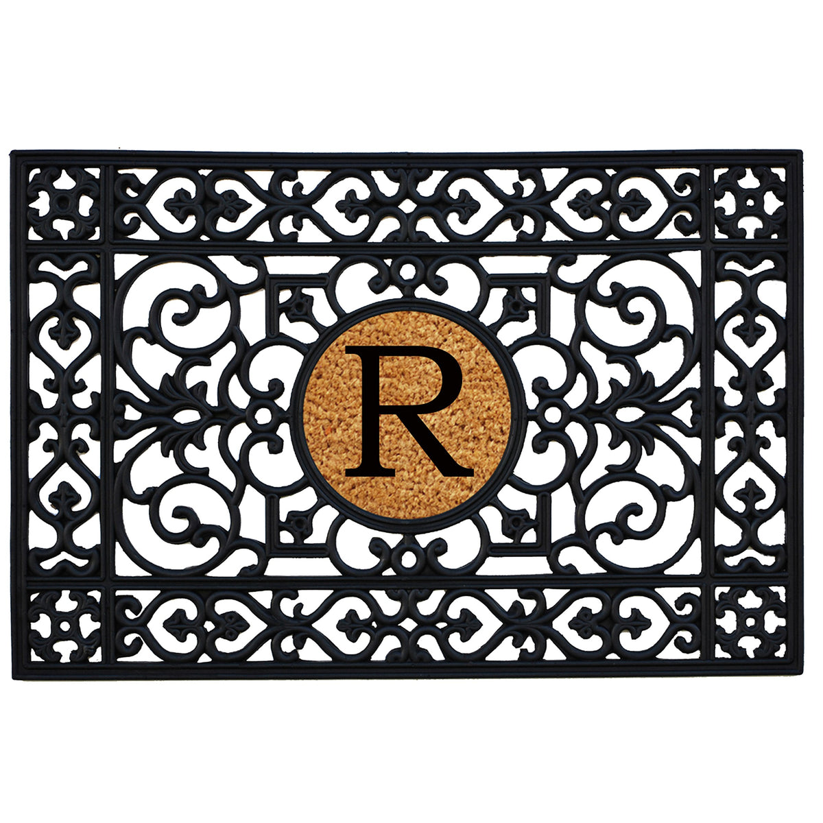 Calloway Mills 160012436R Rubber Monogram Insert Doormat, 2' X 3' (Letter R)