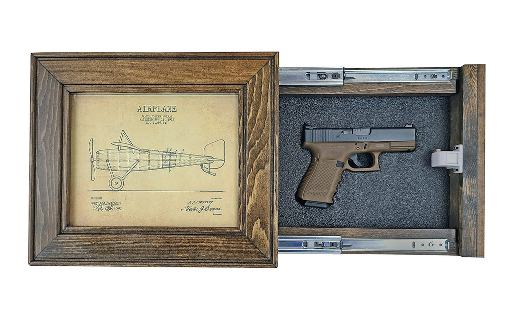 American Furniture Classics Model 8X10Dw8 Picture Frame With Hidden, Locking Gun Concealment Feature