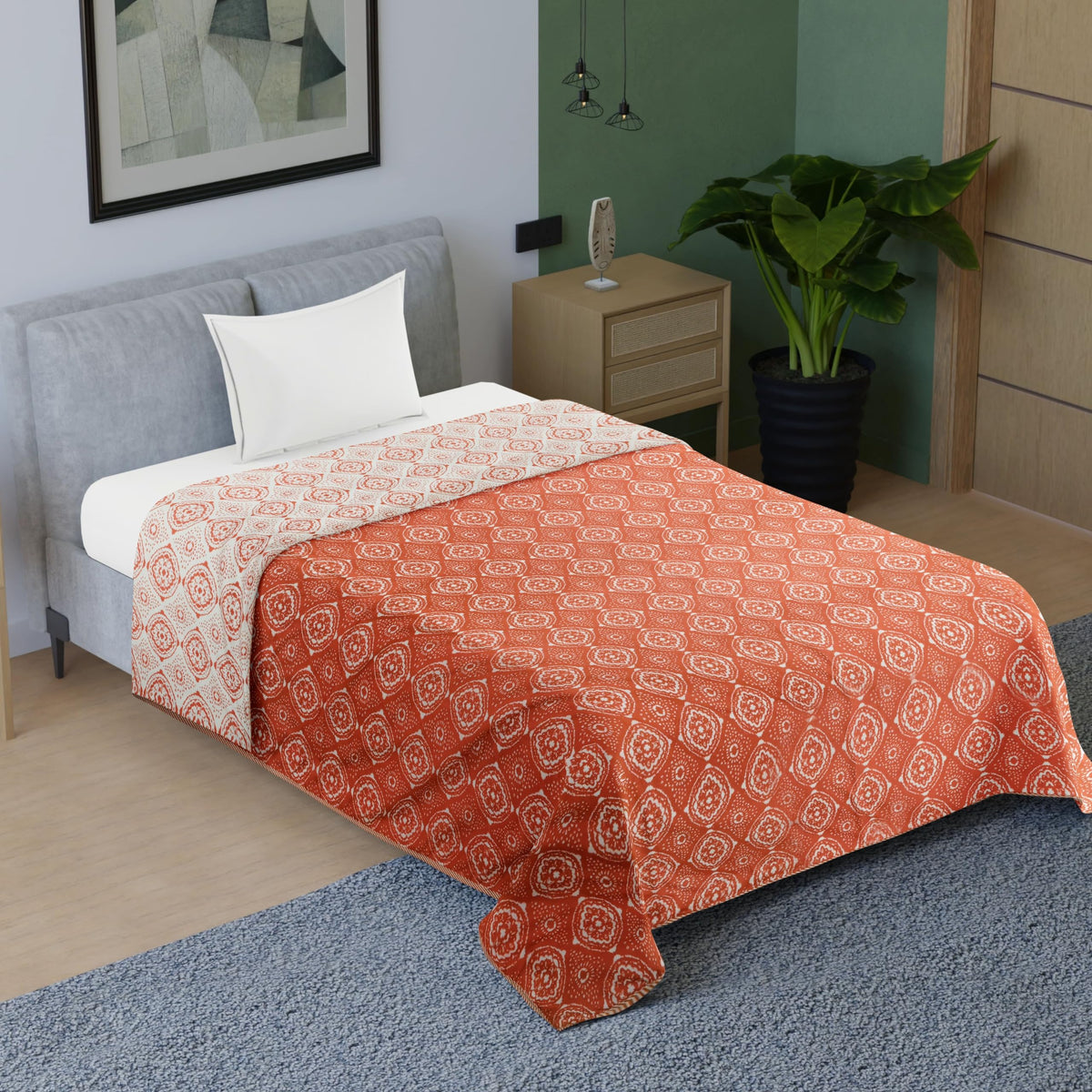 BENAVJI Dohar Single Bed | 150 GSM | Blanket Single Bed, Dohar Single Bed Cotton, Cotton Dohar, Quilt, AC Blanket, Reversible Si