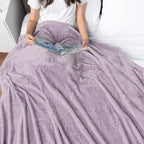 Pavilia Soft Fleece Lavender Lilac Throw Blanket For Couch, Lightweight Plush Warm Blankets For Bed, Fuzzy Cozy Flannel Blanket